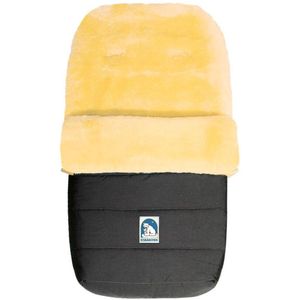 Voetenzak van schapenvacht, voor in de kinderwagen, grijs.