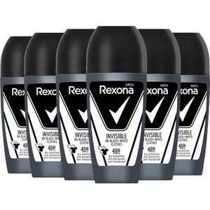 Rexona Deo Roller Men - Invisible On Black & White Clothes - 6 x 50 ml