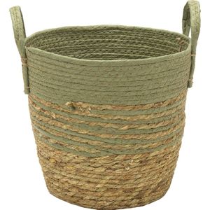 Oneiro Luxe Bloempot HAYDEN SWIRL BASKET GREEN D22H21 – hotel chique - binnen ––– accessoires – tuin – decoratie – bloemen – mat – glans – industrieel - droogbloemen - Buiten bloempot - tuin - tuinieren