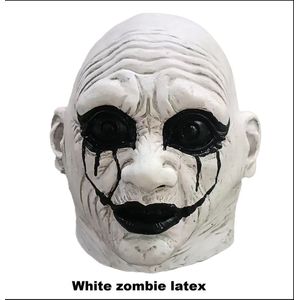 Masker White creepy zombie latex - Griezel horror thema feest spooktocht halloween creepy festival spooktocht