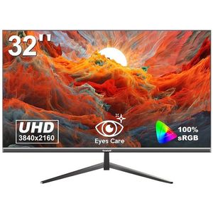 32 inch 4K Monitor – UHD Scherm – Computerscherm – Beeldscherm – Gaming Monitor – Randloos Design – 60Hz Verversingssnelheid