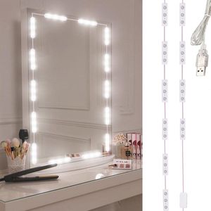 LED spiegelverlichting - Make-up verlichting - Kaptafel lampen - Hollywood spiegel - Make-up lampjes - USB make-up verlichting - Spiegel lampen set - Zelfklevende verlichting - 10 LED lampen - 3 lichtstanden