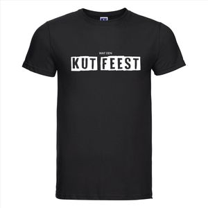 Wat een kut feest T-shirt - 100% Katoen - Maat 2XL - Classic Fit - Zwart