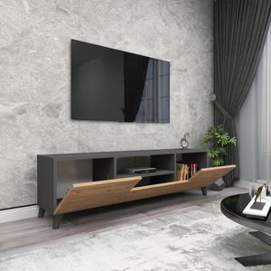 TV meubel Torsby 46x140x30 cm antraciet en eiken