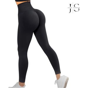 June Spring - Sportlegging - Kleur: Zwart - Maat M/Medium - Stevig - Sportlegging voor een Platte Buik - Bil-Lift - Anti-Cellulite - Slanke Taille - Slimming Effect - Shaping - Vormend