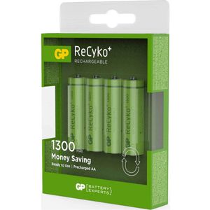 GP ReCyko+ Oplaadbare AA-batterijen - 1300 mAh - 4 stuks