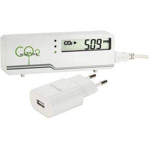AirControl Mini CO2 meter - Kamerluchtbewaking (wit incl. voeding) met geïntegreerde TFA 31.5006 - Luchtkwaliteit monitor