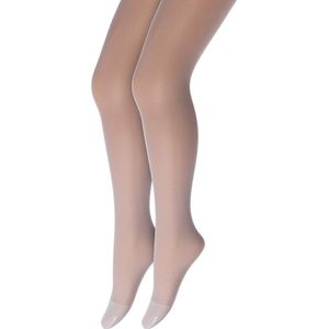 Bonnie Doon Kinder Panty 2 paar Off White 20 Denier maat 92/98 - Meisjes - Glans Panty Kinderen 20 den - Tiener Panty - Bruiloft - Feest - Communie - 2-pack - Kids - Glimmend - Stevig Broekje - Beige - Gebroken Wit - Crème - Off White - OL1639852.110
