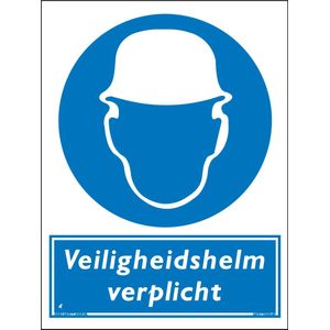 Veiligheidshelm verplicht bord - Bord 300 x 400 mm - (Forex)