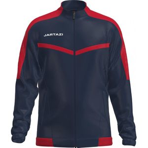 Jartazi Sportjack Torino Terry Unisex Polyester Navy/rood Maat L