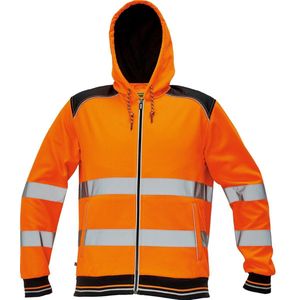 Knoxfield Hooded vest HV fluor oranje, maat L - EN471