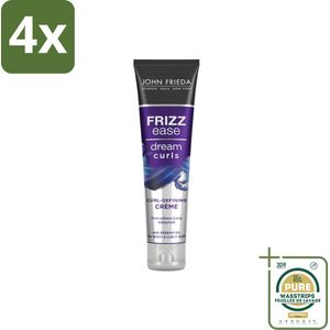 John Frieda – Crème – Frizz Ease Dream Curls Curl Defining – Kruldefiniërend – 150 ml - Voordeelverpakking - 4 stuks - Pluisvrije krullen - Zachte krullen