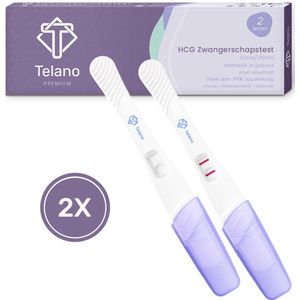 Telano - Zwangerschapstest Premium - 2 Stuks - Midstream - Optimale Gevoeligheid - Brede Absorberende Strip