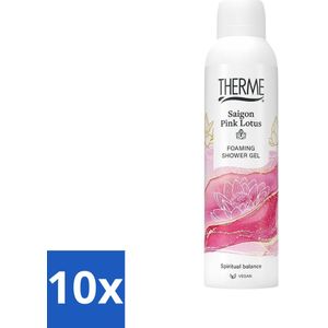 Therme - Saigon Pink Lotus - Schuimende Douchegel - Verfrissend - Verzorgend - 200ml - Bulkverpakking - 10 stuks