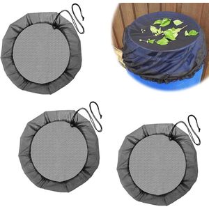 Zwarte regentonnet - beschermingsnet - 3 stuks - polyester - 60 cm