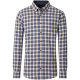 Casa Moda Heren overhemd lange mouw blauw (Maat: 2XL) - Ruit