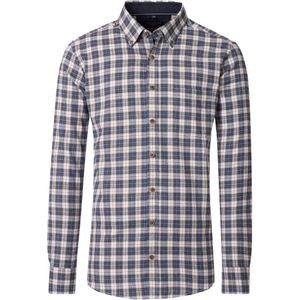 Casa Moda Heren overhemd lange mouw blauw (Maat: 2XL) - Ruit