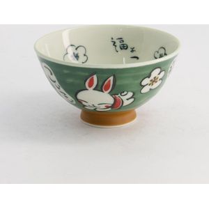 Tokyo Design Studio – Kawaii – Rijstkom – Konijn – Groen – 11.5×6cm 300ml