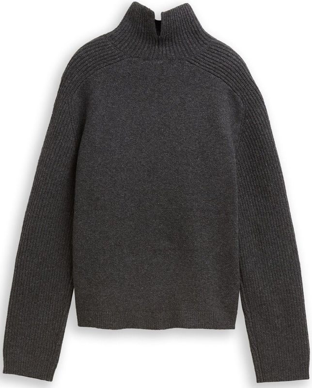 TOM TAILOR DENIM - Trui - Donkergrijs - Knitwear - Lange Mouw