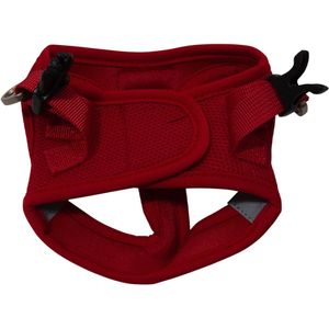 Jack & Vanilla - expedition hondentuigje mesh rood XS zeer kleine hondjes - nek 26 borst 30 cm - reflecterend