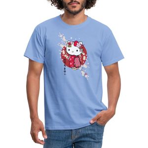 Hello Kitty In Een Rode Kimono En Kersenbloesems Mannen T-shirt