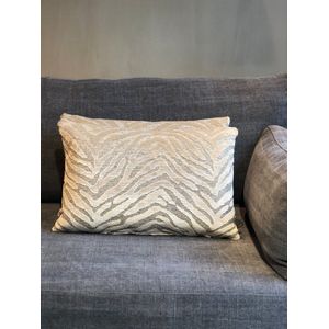 Kussen met velours zebra print - Paco Off White CLAUDI - 40x60 cm