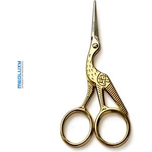 MEDLUXY® - Wenkbrauwschaar met Fijne Punt - Voor knippen van Wenkbrauw, Snor, Baard, Oor- , Neus haren - Rechtshandig - 9 cm - RVS (INOX)