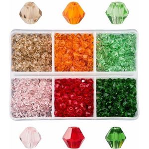 Fako Bijoux® - DIY Kralen Set - Glas Kralen Facet Geslepen - Glaskralen - Sieraden Maken - 4mm - 600 Stuks - Watermeloen