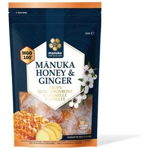 Manuka New Zealand Manuka honing MGO 100+ pastilles gember 120 gram