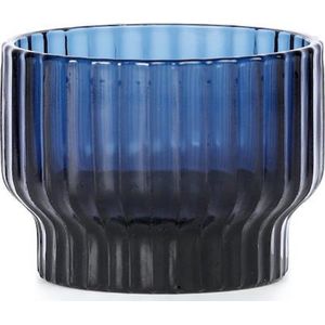 XLBoom Volta Theelicht - in Glas - Blauw - 9 × 9 × 7 cm