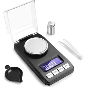Weegschaal - Personenweegschaal Zeer Nauwkeurige Milligramweegschaal Elektronische Weegschaal met Kalibratiegewichten voor Poeders Medicijnen Zakweegschaal Pincet Weegpan