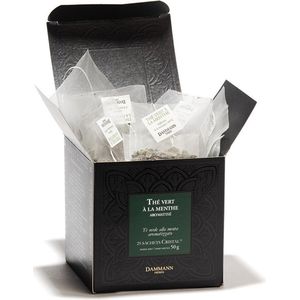 Dammann Frères - The vert a la menthe 25 cristal zakjes - Groene thee met munt - composteerbare theebuiltjes
