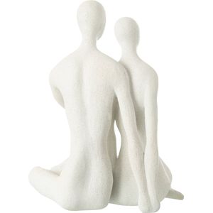 J-Line decoratie Koppel Zittend Modern - polyresin - wit