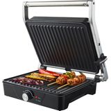 Tomado TGC4001S - Grote contactgrill - Instelbare temperatuur - Grillapparaat - Sandwichmaker - Anti aanbaklaag - 2000 watt - Zwart/RVS