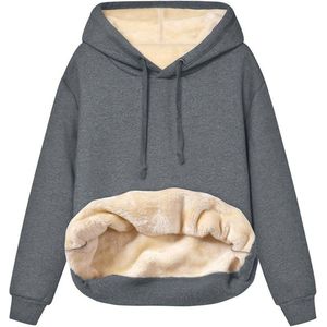 Hoodie Deken - Warme Trui Dames - Truien Dames - Fleece Trui - Winter - Wollen Trui Dames - Deken Met Mouwen - Hoodie Blanket - Grijs - Maat S