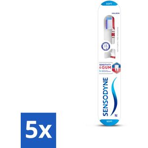 Sensodyne - Tandenborstel - Gevoeligheid & Tandvlees - Tandvlees Versterkend - 1 tandenborstel - Bulkverpakking - 5 stuks