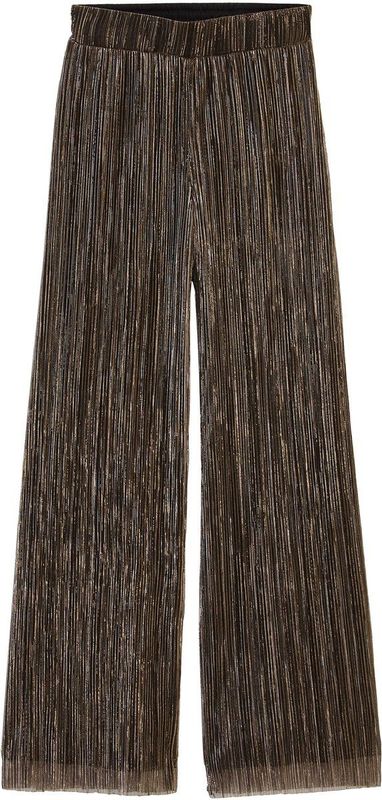 WE Fashion - Meisjes plisse broek met glittergaren - Goud -  Maat: 146