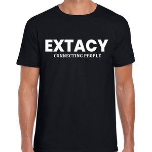 Extacy connecting people drugs fun t-shirt zwart voor heren - XTC drugs - kleding / outfit XXL