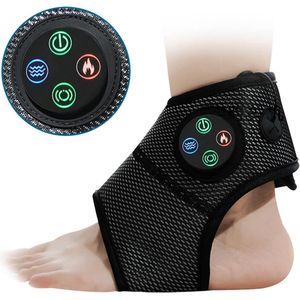 Elektrische enkelmassager, verwarmende vibratievoet-enkelmassager, druktherapie, gewrichtsbandverrekkingmassage, voor herstel van gewrichtsblessures, verlichting van pijn en vermoeidheid