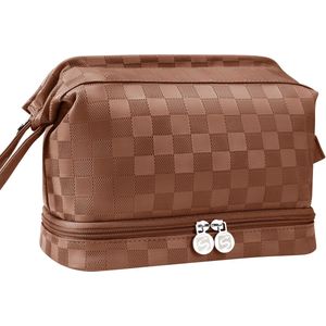 Skycases Travel Essentials - Toilettas en Make-up Organizer - Waterdicht en Compact - Geschikt voor Reis en Dagelijks Gebruik - Unisex - Brown