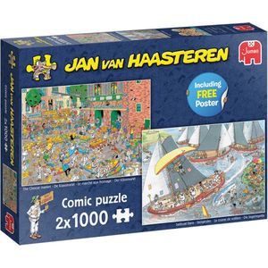 Jan van Haasteren- De Kaasmarkt & Skûtsjesilen - Puzzel - 2x1000 stukjes