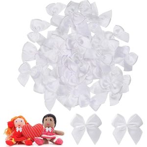 100 stuks mini-strikken - haaraccessoires voor handwerk en feest - wit