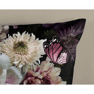 Pure Dekbedovertrek ""bloemen"" - Bordeaux - (200x200/220 cm) - Microfiber