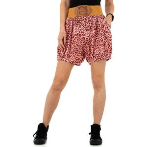 Metrofive korte broek met elastische taille riem roze XL/XXL