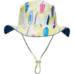 Snapper Rock - Omkeerbare UV-buckethoed voor jongens - UPF50+ - Rock the Board - Geel/Blauw - maat S (46CM)