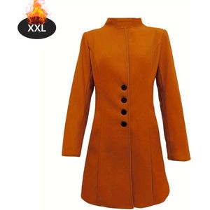 Nivard Mantel Dames - Tussenmantel - Jas - Mantelpakje - Trenchcoat - Overjas - Overcoat - Winter - Oranjerood - S