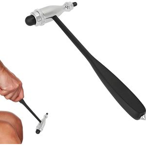 - Neurologische reflexhamer voor reflextests - Dubbele kunststof kop - Reflecterende hamer - Lichte medische hamer met dubbele functiekop (zwart)