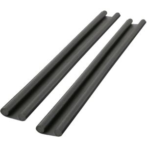 Urban Living Tochtstrip - 8x - tochtwering - zwart - foam - 93 x 9 x 3 cm - deur tochtstopper