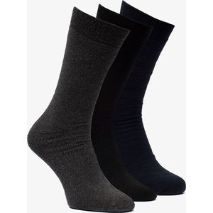 Apollo - Thermosokken - Zwart/Grijs - Polykatoen - 3 Paar