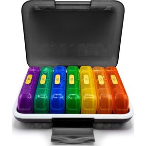 New Age Devi - Pillendoosje: 7-dagen, 4-vakjes, luchtdicht - Perfect voor Vitamines, Supplementen & Medicijnen!